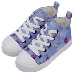 Ladybug Blue Nature Kids  Mid-top Canvas Sneakers by HermanTelo