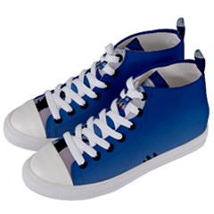 Moon Sky Blue Hand Arm Night Women s Mid-top Canvas Sneakers by HermanTelo
