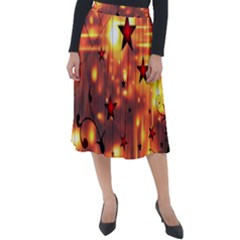Star Radio Light Effects Magic Classic Velour Midi Skirt  by HermanTelo
