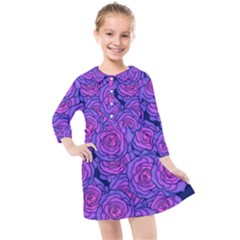 Roses Kids  Quarter Sleeve Shirt Dress by BubbSnugg