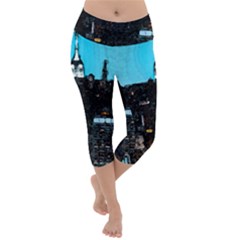 City Town Lightweight Velour Capri Yoga Leggings by snowwhitegirl