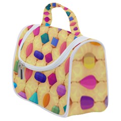Colorful Background Stones Jewels Satchel Handbag by HermanTelo