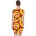 Floral Abstract Background Texture Capsleeve Drawstring Dress  View2