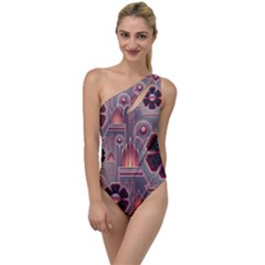Floral Flower Stylised To One Side Swimsuit by HermanTelo