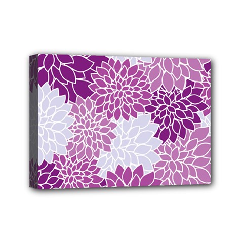 Floral Purple Mini Canvas 7  X 5  (stretched) by HermanTelo