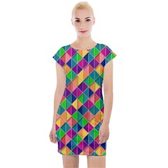 Geometric Triangle Cap Sleeve Bodycon Dress by HermanTelo