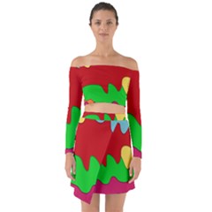 Liquid Forms Water Background Off Shoulder Top With Skirt Set by HermanTelo