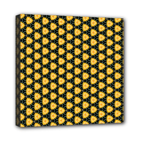 Pattern Halloween Pumpkin Color Yellow Mini Canvas 8  X 8  (stretched) by HermanTelo