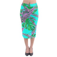 Painting Oil Leaves Nature Reason Midi Pencil Skirt by HermanTelo