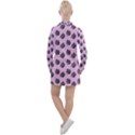 Girl Face Lilac Women s Long Sleeve Casual Dress View2