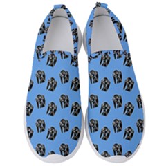 Girl Face Blue Men s Slip On Sneakers by snowwhitegirl