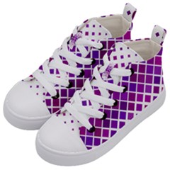 Pattern Square Purple Horizontal Kids  Mid-top Canvas Sneakers by HermanTelo