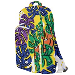 Pattern Leaves Grey Double Compartment Backpack by HermanTelo