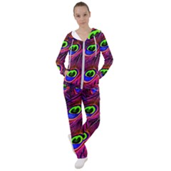 Peacock Feathers Color Plumage Women s Tracksuit by HermanTelo
