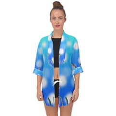 Sea Underwater Life Fish Open Front Chiffon Kimono by HermanTelo