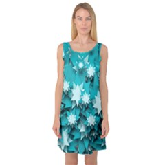 Stars Christmas Ice 3d Sleeveless Satin Nightdress by HermanTelo