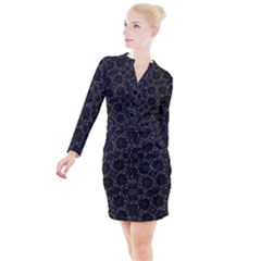 Thorns Have Roses Button Long Sleeve Dress by WensdaiAmbrose