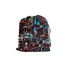 Stained Glass Mosaic Abstract Drawstring Pouch (medium) by Sapixe