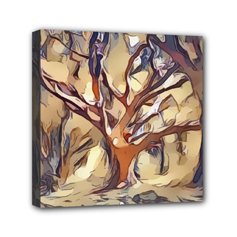 Tree Forest Woods Nature Landscape Mini Canvas 6  X 6  (stretched) by Sapixe