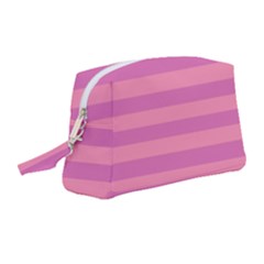 Pink Stripes Striped Design Pattern Wristlet Pouch Bag (medium) by Sapixe