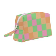 Checkerboard Pastel Squares Wristlet Pouch Bag (medium) by Sapixe