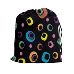 Abstract Background Retro Drawstring Pouch (xxl) by Sapixe