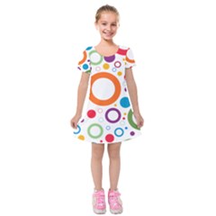Wallpaper Circle Kids  Short Sleeve Velvet Dress by HermanTelo