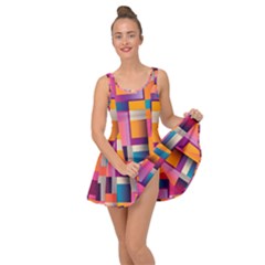 Abstract Background Geometry Blocks Inside Out Casual Dress by Bajindul