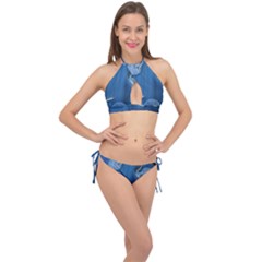 Time Clock Watch Hours Cross Front Halter Bikini Set by Bajindul