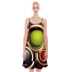 Sport Ball Tennis Golf Football Spaghetti Strap Velvet Dress by Bajindul