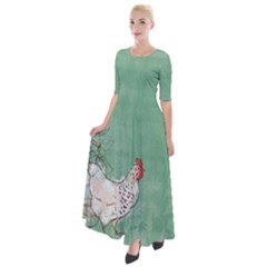 Beak To A Hen Half Sleeves Maxi Dress by WensdaiAmbrose