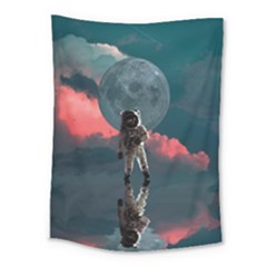 Astronaut Moon Space Planet Medium Tapestry by Pakrebo