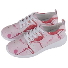 Pink Watercolour Flamingo Men s Lightweight Sports Shoes by charliecreates