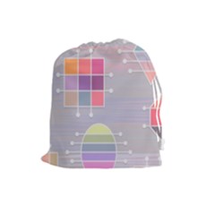 Pastels Shapes Geometric Drawstring Pouch (large) by Pakrebo
