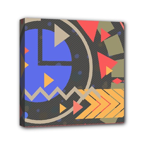 Background Abstract Colors Shapes Mini Canvas 6  X 6  (stretched) by Pakrebo