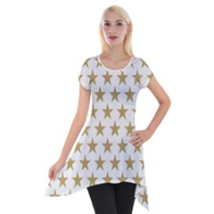 Gold Star Short Sleeve Side Drop Tunic by WensdaiAmbrose