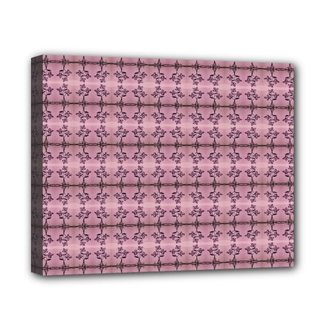 Cute Flowers Vine Pattern Pastel Coral Canvas 10  X 8  (stretched) by BrightVibesDesign