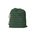 Argyle Dark Green Brown Pattern Drawstring Pouch (Medium) View2