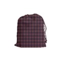 Argyle Dark Purple Yellow Pattern Drawstring Pouch (Medium) View1