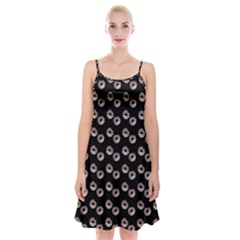 Kawaii Dougnut Black Pattern Spaghetti Strap Velvet Dress by snowwhitegirl