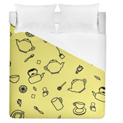 Tea Seamless Pattern Teatime Duvet Cover (queen Size) by Nexatart