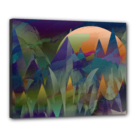 Mountains Abstract Mountain Range Canvas 20  X 16  (stretched) by Nexatart