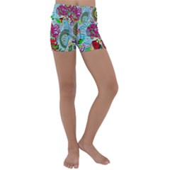 Supersonic Volcanic Splash Kids  Lightweight Velour Yoga Shorts by chellerayartisans