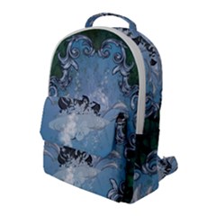 Surfboard With Dolphin Flap Pocket Backpack (large) by FantasyWorld7