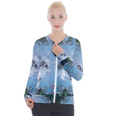 Surfboard With Dolphin Casual Zip Up Jacket by FantasyWorld7