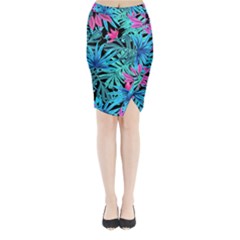 Leaves  Midi Wrap Pencil Skirt by Sobalvarro
