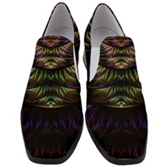 Fractal Colorful Pattern Fantasy Women Slip On Heel Loafers by Pakrebo