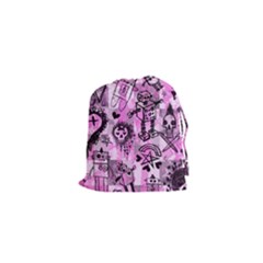 Pink Scene Kid Sketches Drawstring Pouch (xs) by ArtistRoseanneJones