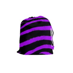 Purple Zebra Drawstring Pouch (medium) by ArtistRoseanneJones