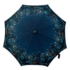 Smart City Communication Network Hook Handle Umbrellas (small) by Pakrebo